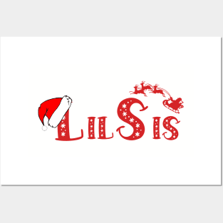 Christmas Family Name "Lil Sis" Photo Design Shirt Posters and Art